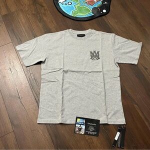 Amiri Gray Logo Crewneck T-Shirt